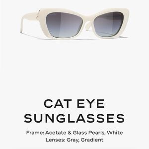 CHANEL White Cat Eye Sunglasses, brand new original packaging and gift box